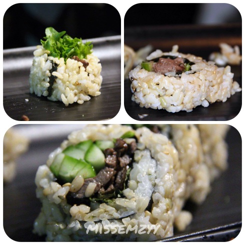 Waygu beef sushi rolls